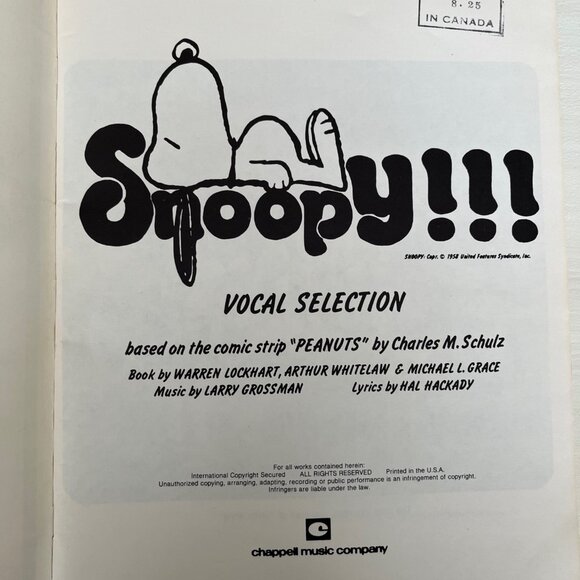 Snoopy Vocal Collection 1970s Song Book, Sheet Music Peanuts Comic Strip Schulz - Picture 4 of 7